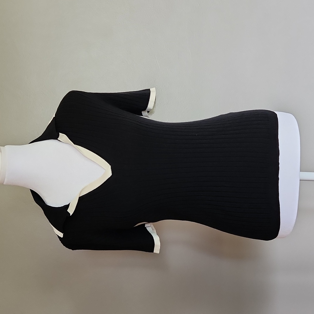 Worthington Short Sleeve Sweater Size Small Black & White